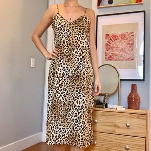 VINTAGE LEOPARD MAXI SLIP DRESS